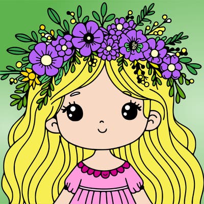 girl with flowers crown