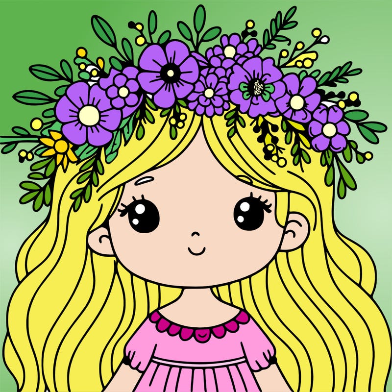 girl with flowers crown