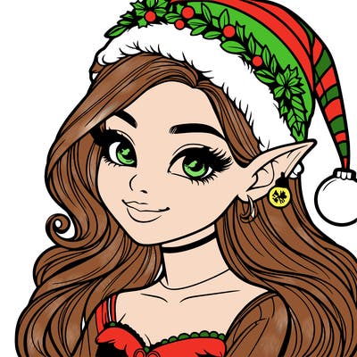 christmas girl elf realistic