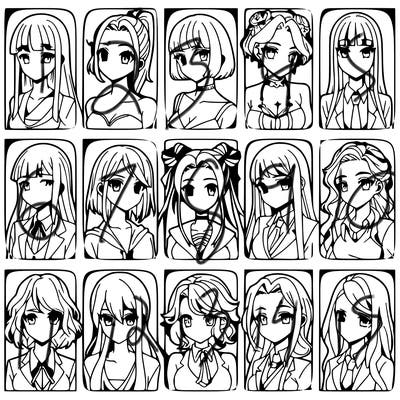 girls that look diffrent anime