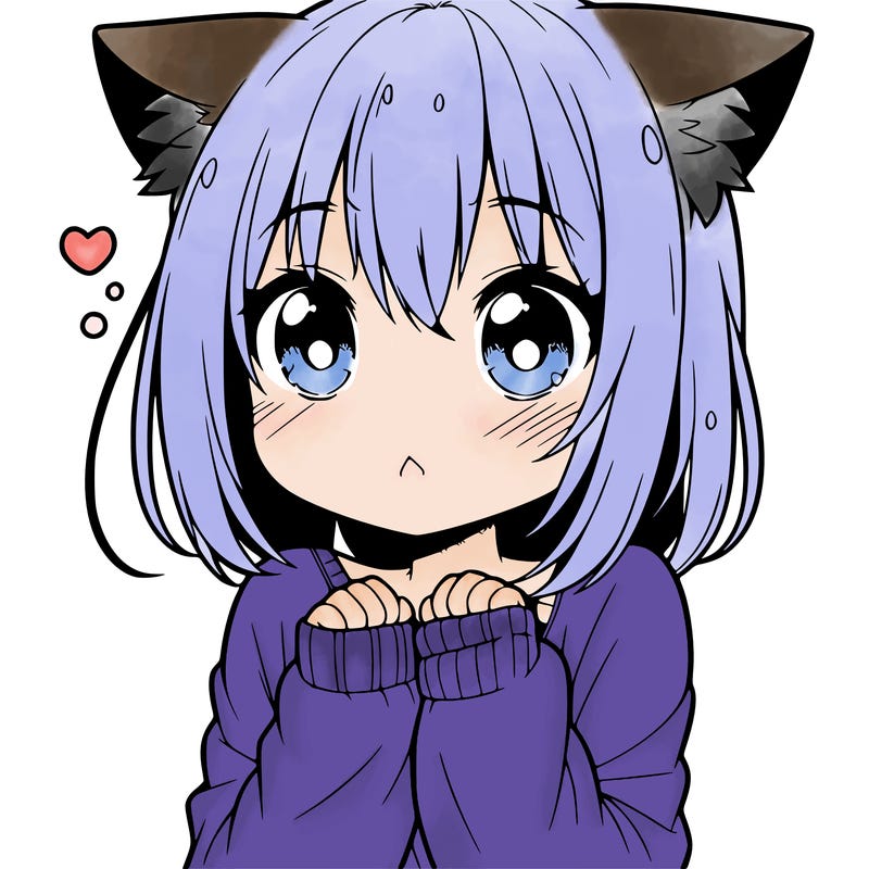 shy anime catgirl