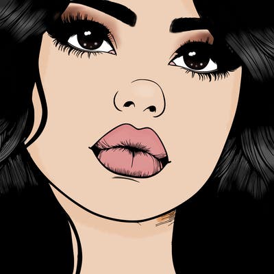 really realistic girl with lips