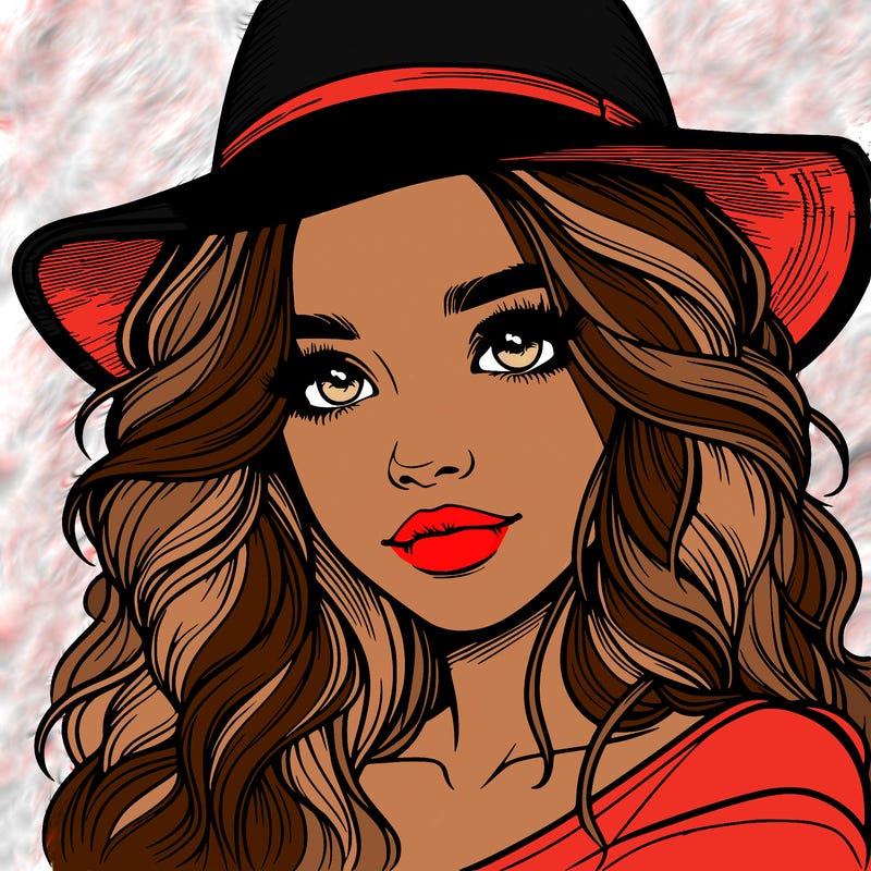 realistic girl with hat