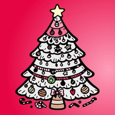 christmas tree with lots of details