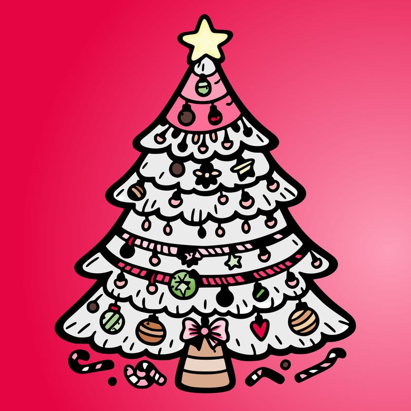 christmas tree with lots of details