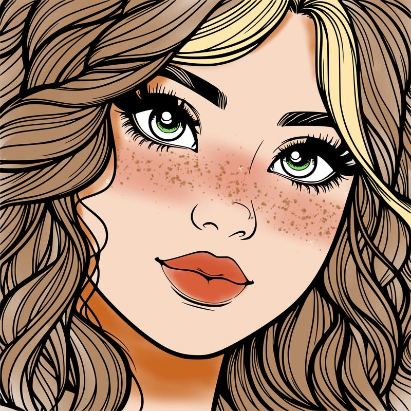 beautiful realistic girl close up to the camera with wavy hair,