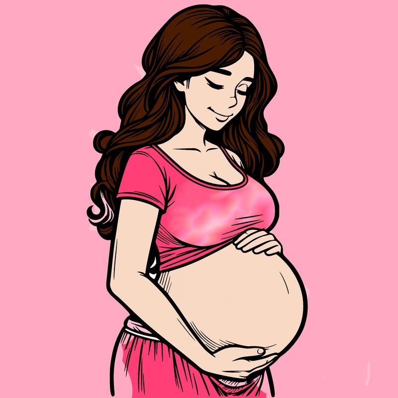 woman heavily pregnant realistic
