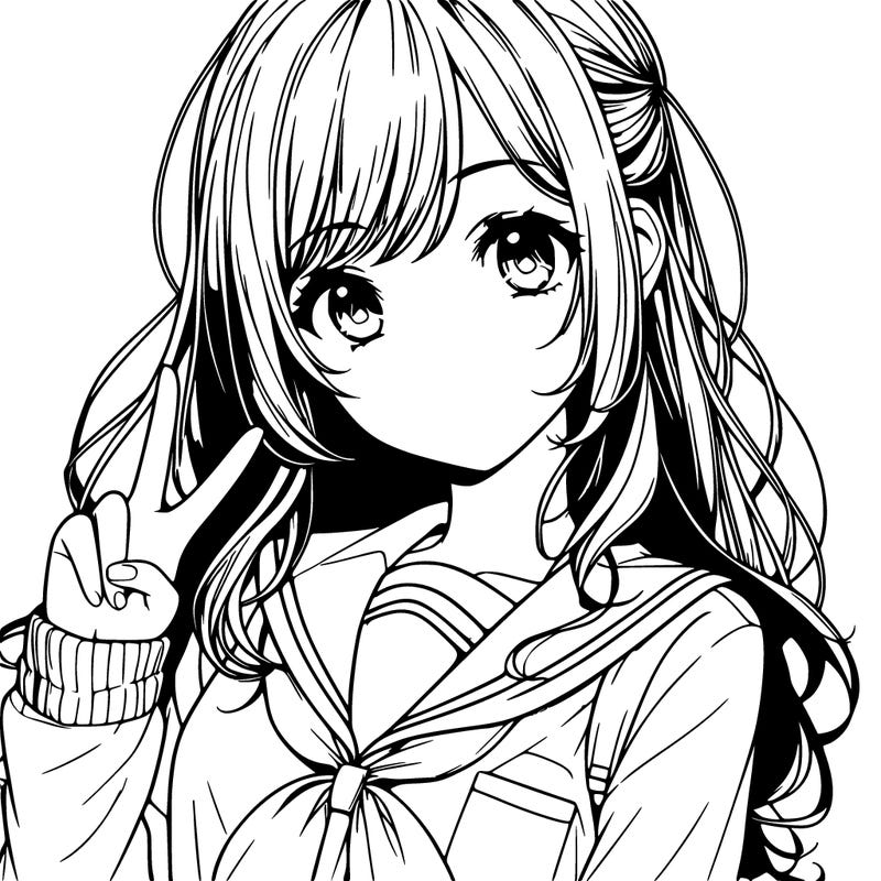 realistic anime school girl