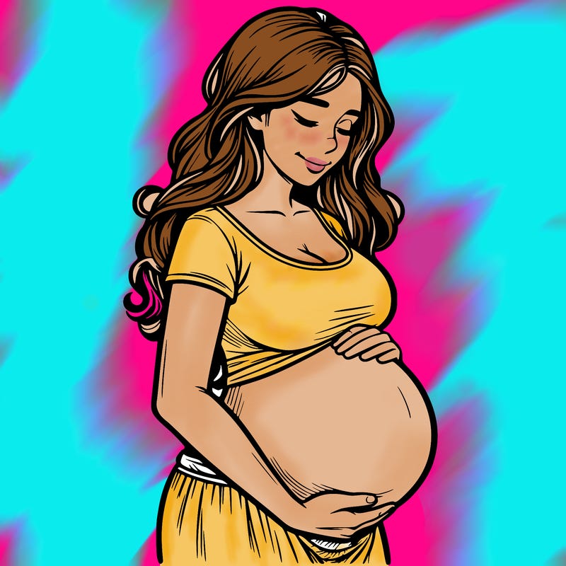 woman heavily pregnant realistic