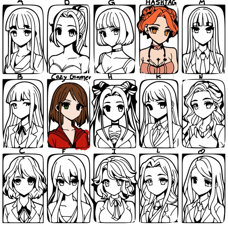 girls that look diffrent anime