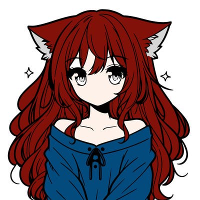 cute anime girl with cat ears