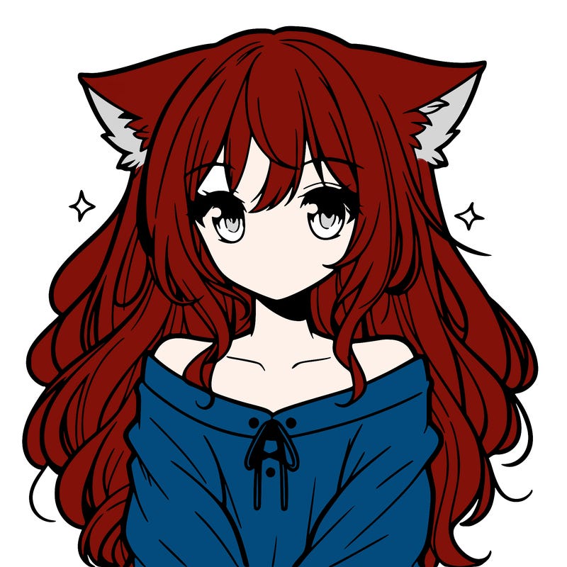 cute anime girl with cat ears
