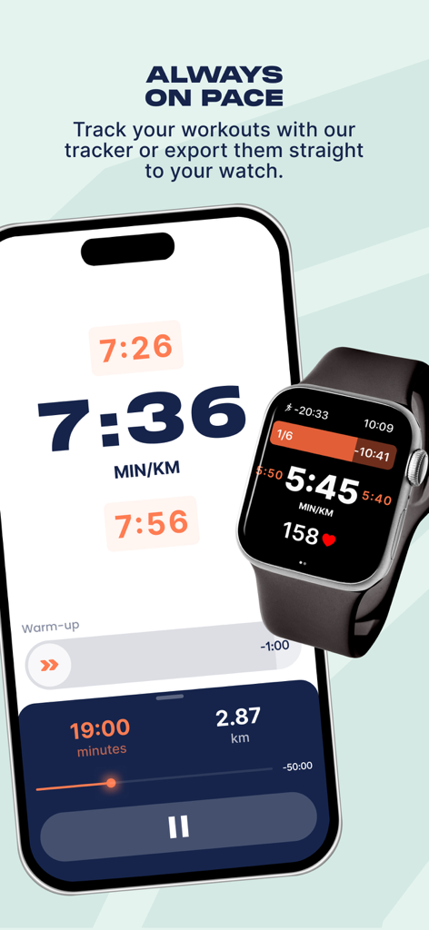 Campus Coach-Running & Trail - スマートフォンとスマートウォッチ用のCampus Coachアプリでのランニングペースと距離の追跡。