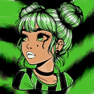 realistic girl with spacebuns