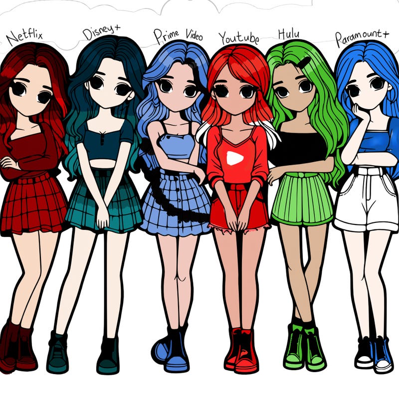 a group of girls realistic