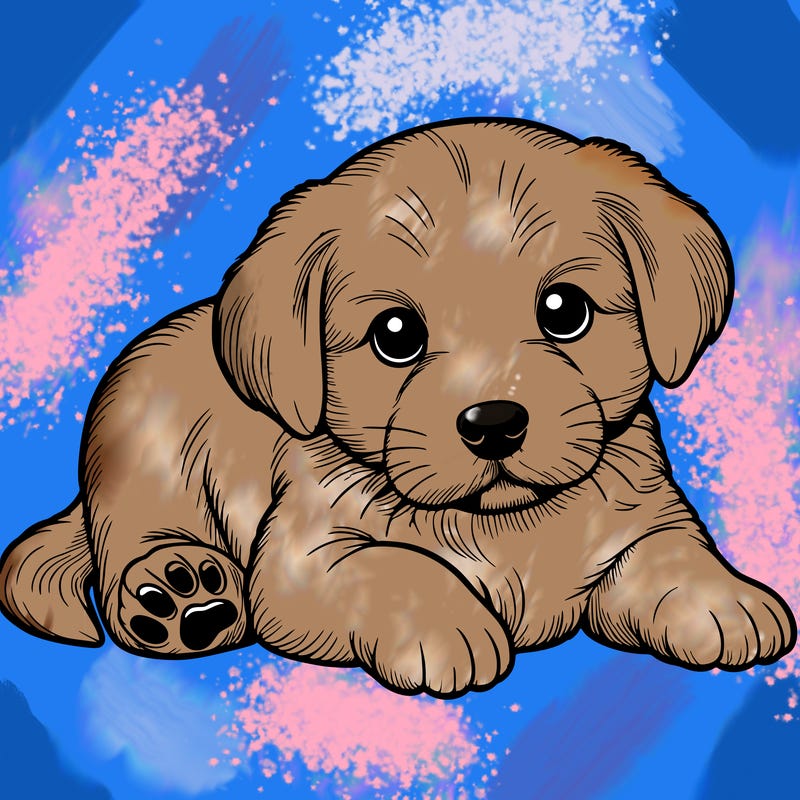 a cute realistic puppy