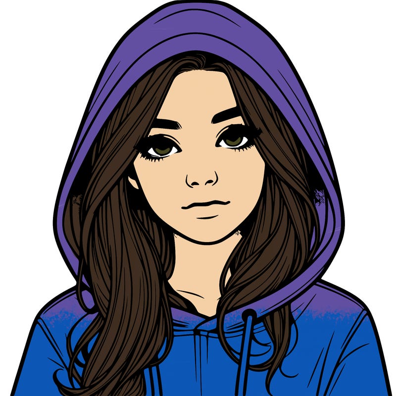 realistic girl with a hoodie