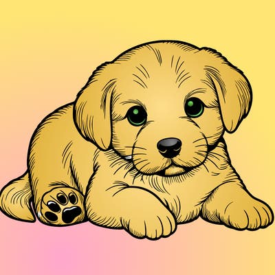 a cute realistic puppy