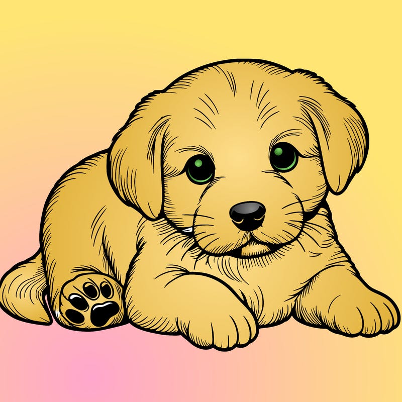 a cute realistic puppy