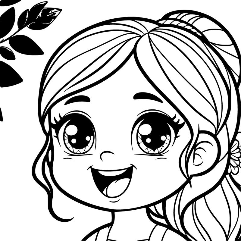 happy realistic girl