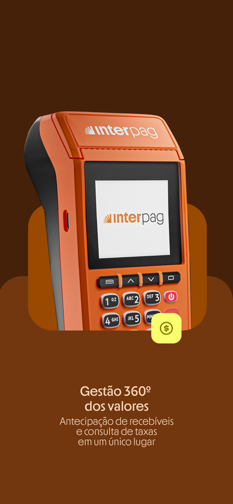Orange Inter Pag mobile card reader terminal for small business payment management