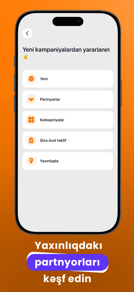 Sale365 - The Sale365 app main menu showing options for new deals, partners, categories, and nearby offers.