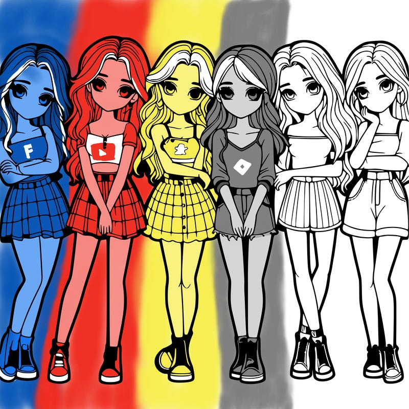 a group of girls realistic