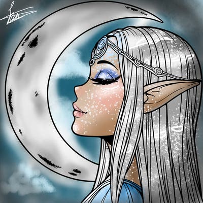 a realistic moon elf