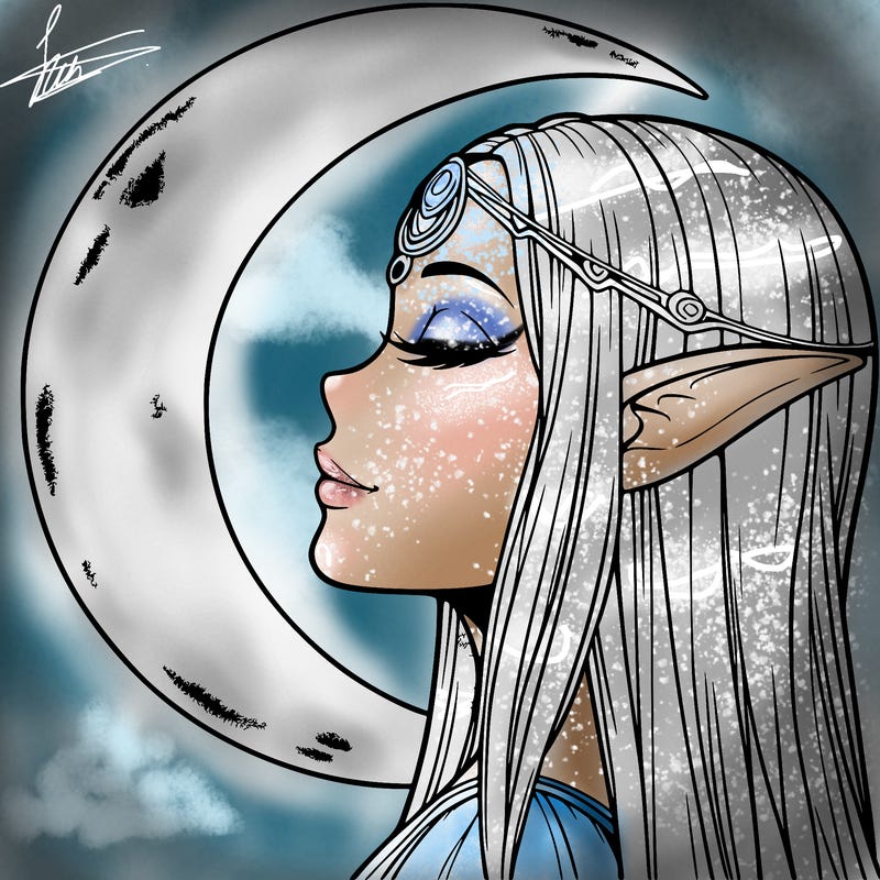 a realistic moon elf