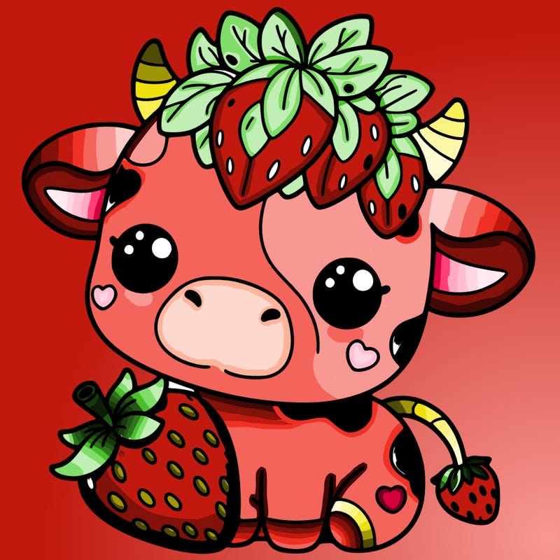 cute strawberry cow