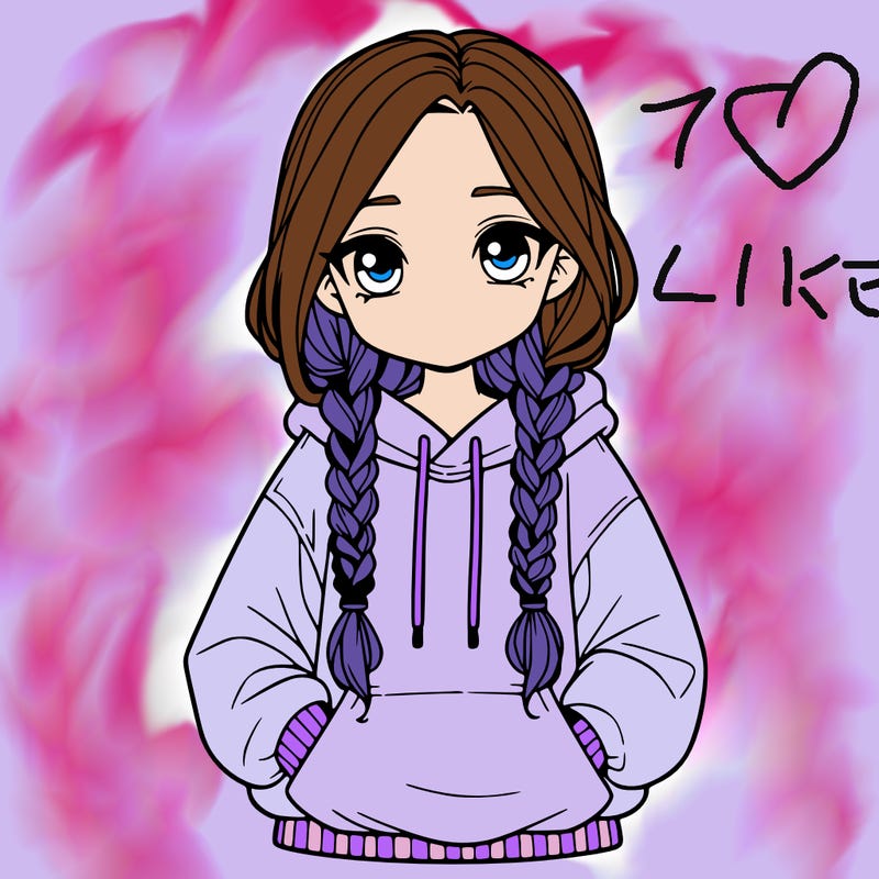 a realistic girl with a oversized hoodie and she has braids