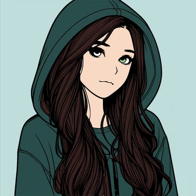 realistic girl with hoodie