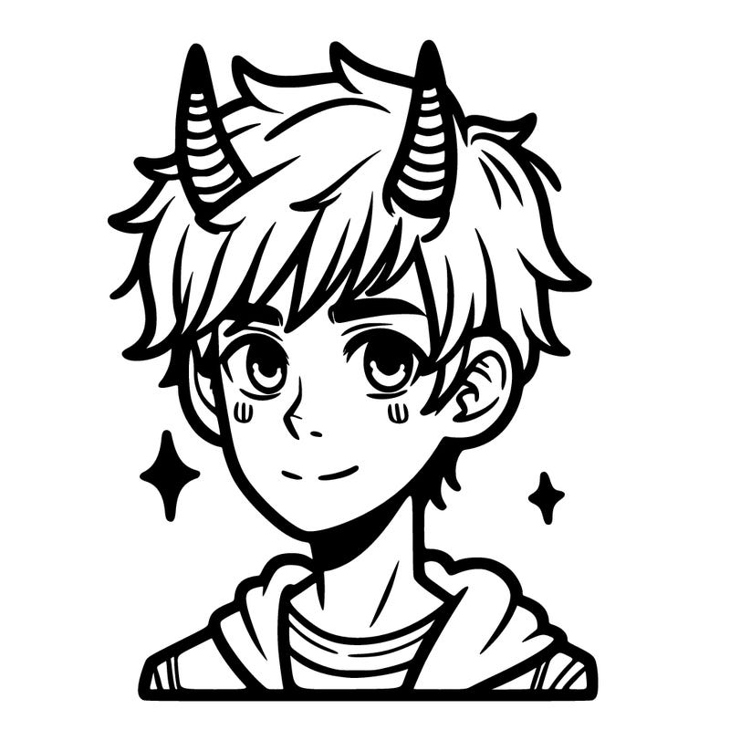 teen boy with horns