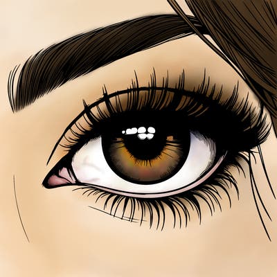 realistic girl eye