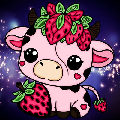 cute strawberry cow