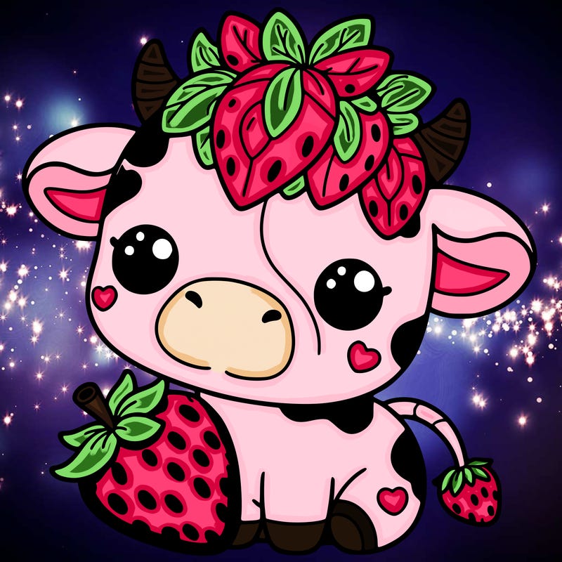 cute strawberry cow
