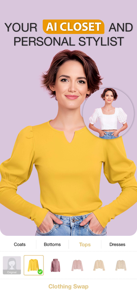 Perfect365 Makeup Photo Editor - Perfect365 KI-Kleiderschrank und persönlicher Stylist mit Kleiderwechsel-Option