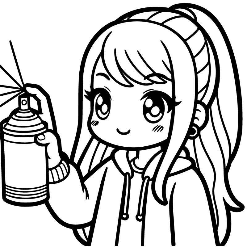 girl with spray can
