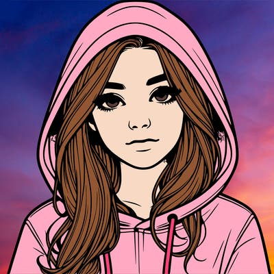 realistic girl with a hoodie
