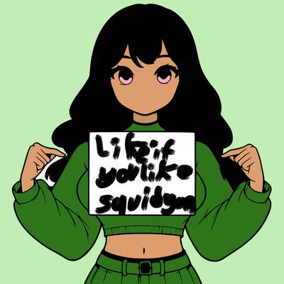 girl holding a blank sign in a long sleeve crop top