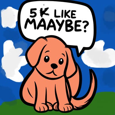 a puppy that says 5 like maybe