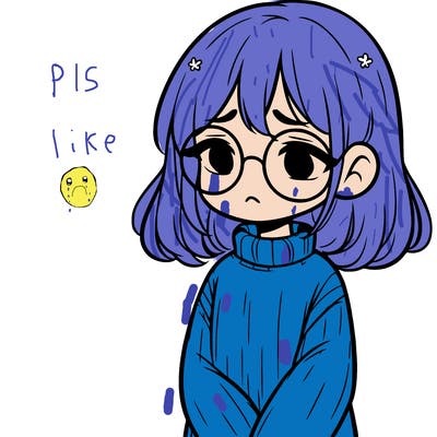 sad girl with glasses in a sweater