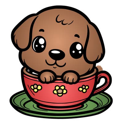 puppy in teacup