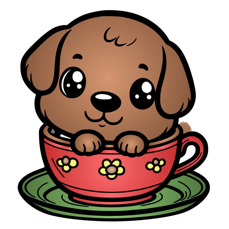 puppy in teacup