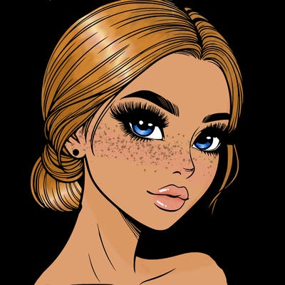 realistic girl with lashes