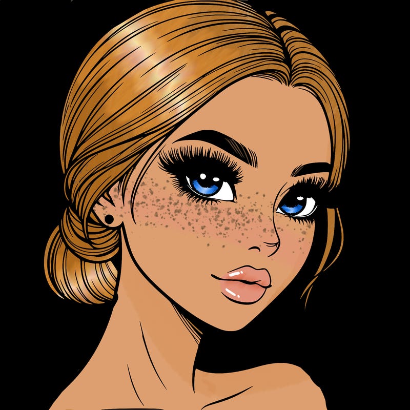 realistic girl with lashes