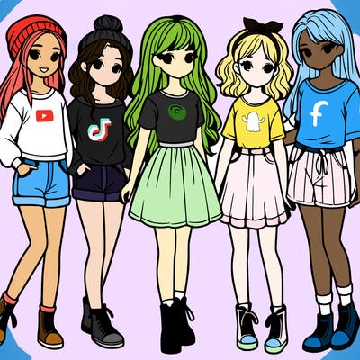 a group of five girls