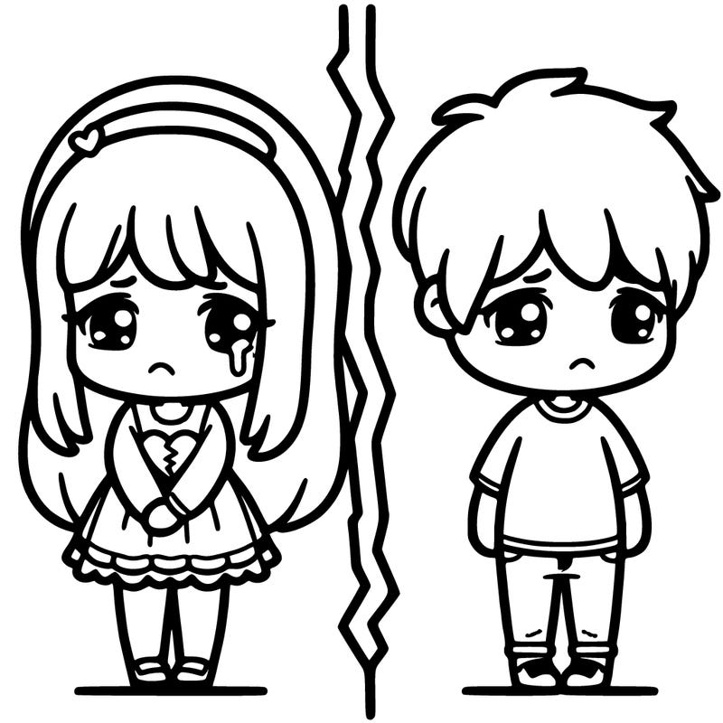 sad girl split with sad boy