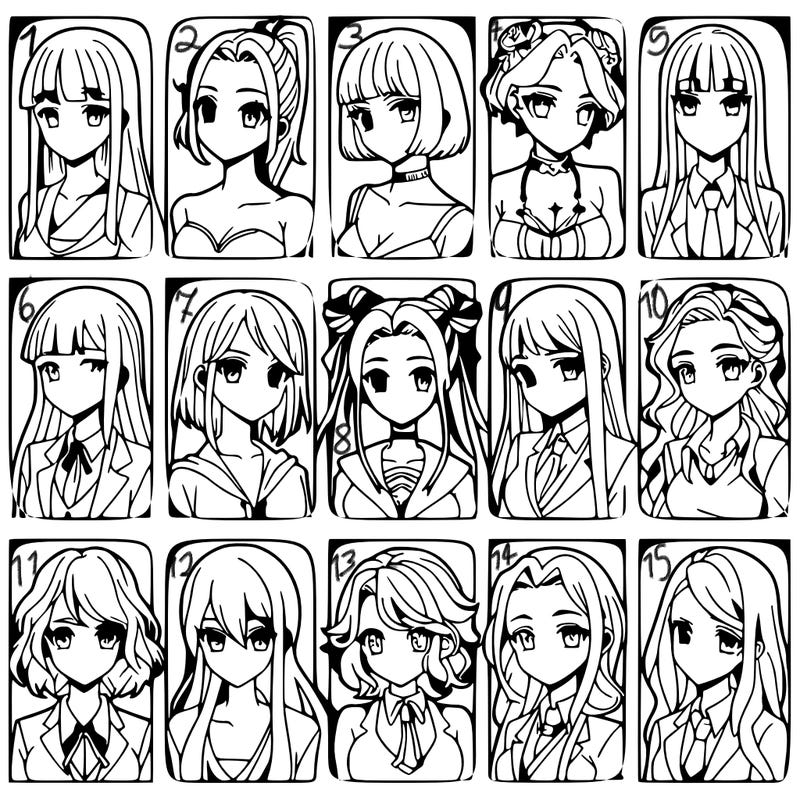 girls that look diffrent anime