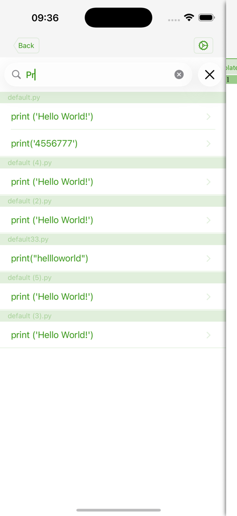 Search interface of Lua IDE Fresh Edition showing code snippets and file results.